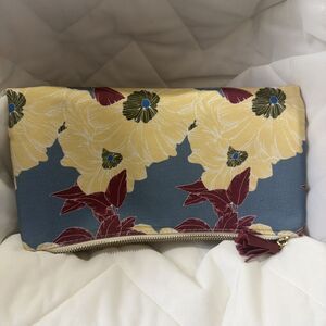 Rachel Pally Yellow Floral Clutch Reversible Fold-Over Bag